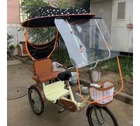 Tricycle Cover, All-Season Tricycle Clothing, Tricycle Frame Canopy, Easy Entry and Exit Cover, for Outdoor Riding, Rain Sun UV Dust Wind Proof(Black)