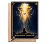 TRIDECOR Ordination Card, 5x7 Christian Congratulations Card with Envelope