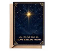 TRIDECOR Pastor Birthday Card, Christian Folded 5x7 Card with Envelope