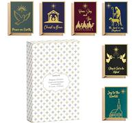 TRIDECOR Religious Christmas Cards with Envelopes - 18 Pack Christian Holiday Greeting Cards - 6 Assortment Designs - Folded 5x7 Inch Cards Bulk Box For Men, Women, Friend, Boss, Coworker & Neighbor