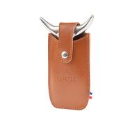 Tridens Hand Finished Ergonomic Brushed Stainless Steel Fork, 165mm / 6.5-in With David's Tridens Leather Pouch With Belt Loop