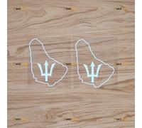 Trident Barbados Flag Map Sticker Decal Vinyl Outline - 2 Pack White 10.2cm - for Car Boat Laptop Cup No Background Die-Cut