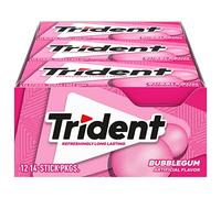 Trident Bubble-Gum Sugar Free Chewing Gum with Xylitol 14 Sticks 39 g