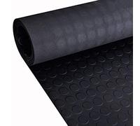 Trident Coin Rubber Flooring 3mm Thick Non Slip Mats For Camper Van, Anti Slip Matting Roll For Shed, Gym, Garage & Workshop. Black Non slip Matting Roll, Length: 5M
