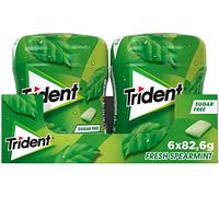 Trident Fresh Spearmint Sugarfree Chewing Gum 82,6 gr. - [Pack of 6]