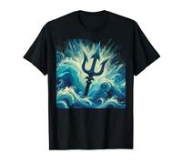 Trident of Poseidon in Impressionist Art Style Christmas T-Shirt