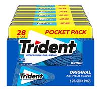 Trident Original Sugar Free Gum, 6 Pocket Packs of 28 Pieces (168 Total Pieces)