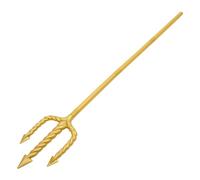Trident Props Golden Plastic 48 Inch Poseidon Trident for Kids and Adults Assembly Halloween Costume Party Accessories for King Neptune Ocean Themed Cosplay