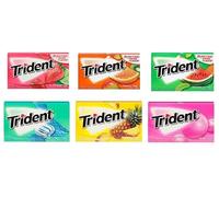 TRIDENT Sugar-Free Gum 6-Pack Variety Collection |Watermelon | Bubblegum | Tropical| Island Berry | Minty Sweet | Pineapple | - From USA