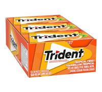 Trident Superpak Tropical Twist Sugar Free Chewing Gum, 12 Pack (14 Count Each) (Imported From Canada)