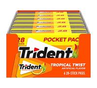 Trident Tropical Twist Sugar Free Gum, (Pack of 6)