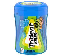 Trident Vibes SOUR PATCH KIDS Blue Raspberry Chewing Gum, 40 Piece Bottle