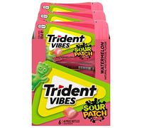 Trident Vibes Sour Patch Kids Watermelon Sugar Free Chewing Gum, 6 Bottles of 40 (240 Total)