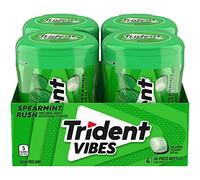Trident Vibes Spearmint Rush Sugar Free Gum, 4 Bottles of 40 Pieces (160 Total Pieces)