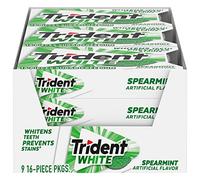 Trident White Sugar Free Gum (Spearmint, 16-Piece, 9-Pack)
