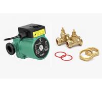TRIDENT WRS25/60-130 Central Heating Circulation Pump with 3 Speeds, 6m Head,2 X Brass gate Valves Included with Pump.
