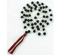 Trideva Blessings Black Rudraksha Sphatik Mala - 6Mm -108+1 Beads-B08K4PXQ25