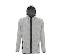 Tridri Men Melange Knit Fleece Jacket - Heather Grey/Black Fleck, Small