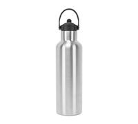 Tridri Plain Flip Up Straw Water Bottle Brushed Steel (One Size)