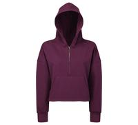 TriDri Women's Half Zip Hoodie in Plum | Size: 10-12 TriDri Plum 10-12