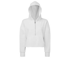 TriDri Women's Half Zip Hoodie in White | Size: 10-12 TriDri White 10-12