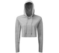 TriDri Women's Heather Cropped Long-Sleeved T-Shirt in Grey | Size: Large TriDri Grey L