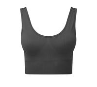 TriDri Womens/Ladies Multisport Ribbed Seamless 3D Bra (S) (Charcoal)