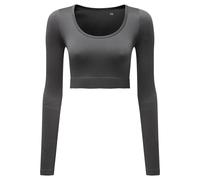 Ribbed Seamless 3D Crop Top TriDri Charcoal M