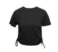 TriDri Women's Ruched Crop Top in Black | Size: Medium TriDri Black M