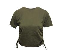 TriDri Women's Ruched Crop Top in Olive | Size: Medium TriDri Olive M