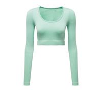 TriDri Women's Ribbed Seamless 3D Crop Top in Mint | Size: Medium TriDri Mint M