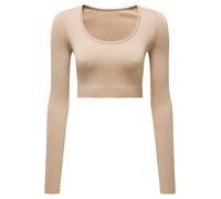 TriDri Women's Ribbed Seamless '3D Fit' Crop Top TR224 - Long Sleeve Top