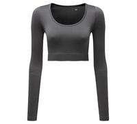 TriDri Women's Ribbed Seamless '3D Fit' Crop Top TR224 - Long Sleeve Top