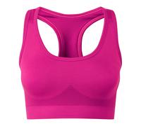TriDri Women's Seamless 3D Fit Multi-Sport Solid Colour Sculpt Sports Bra in Fuchsia | Size: Large TriDri Fuchsia L