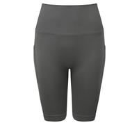 TriDri Women's TriDri Ribbed Seamless Pocket High Rise Cycle Shorts {TR-225} - Charcoal Grey - X-Large