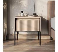 trier wooden bedside cabinet with 1 drawer in beige