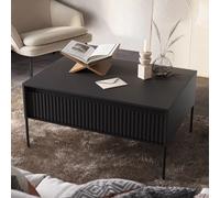 trier wooden coffee table with 1 drawer in matt black