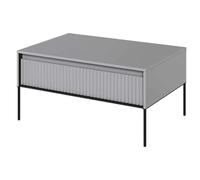 trier wooden coffee table with 1 drawer in matt grey