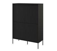 trier wooden highboard with 4 doors in matt black