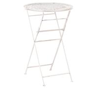 Beliani Garden Bar Table Trieste 60 Cm 60 Cm Metal Light Beige