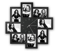 Trieste Black Multi Aperture Photo Frame and Clock for 8 6x4 Photos
