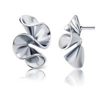 Trifasorie Geometric Stud Earrings for Women Girls 14K Gold Plated Lightweight Hypoallergenic Sterling Silver Earrings for Women Fashion Designer Jewelry, 0.63 inch(16mm) x 0.43 inch(11mm), Brass, No