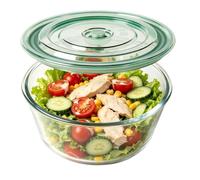 Trifle Bowl - Clear Glass Salad Dessert Fruit Serving Dish with Lid,
