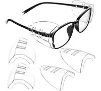 Trifletopia 2 Pairs Glasses Side Shields - Safety Eye Tool for Eyewear Protection - Slip-On Side Shield for Small to Medium Frames - Reusable Eyeglass Side Guard (Clear)
