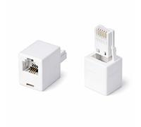 Trifletopia 2 Pcs RJ11 to UK Telephone Adapter - Male British Modular Plug to RJ11 Female Socket - 4 Wire 6P4C Converter for Landline Phone, Fax, Modem and Home Office Use