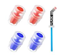 Trifletopia 4PCS Bite Valve Replacement for Hydration Packs - Silicone Mouthpieces Compatible with Salomon Osprey CamelBak - Leakproof Outdoor Water Bladder Accessories (Red Blue)