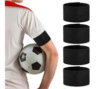 Trifletopia 4PCS Captain Armbands - Black Armbands Mourning - Elastic Adjustable Arm Band - for Football & Basketball Team Captains - Black Arm Bands for Football - Memorial Funeral Mourning Band