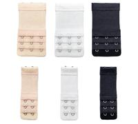 Trifletopia 6PCS Bra Extenders for Women - 2 Hook & 3 Hook Bra Extender Set - Soft Elastic Bra Strap Extensions in Black White Beige - Comfortable Bra Back Extenders for Tight Bras