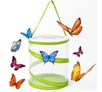 Trifletopia Collapsible Bug Catcher Net & Butterfly Habitat - Mini Insect Mesh Enclosure for Kids, Portable Bug Catching & Butterfly Garden Kit, Green
