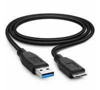 Trifletopia USB 3.0 A to Micro B External Hard Drive Cable 0.5M - Data Lead Compatible with Seagate Expansion, WD Elements and Toshiba Canvio Portable HDD SSD, Black